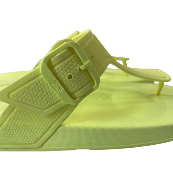 FitFlop Sandals Womens 11 IQushion Electric Yellow Flip Flop Slip-On Shoe Buckle - Picture 5 of 9